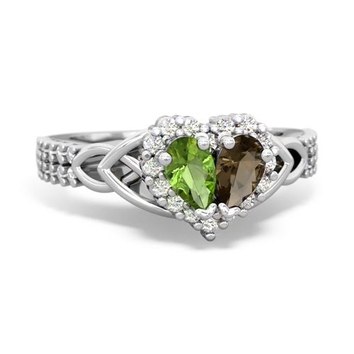 peridot-smoky quartz keepsake engagement ring