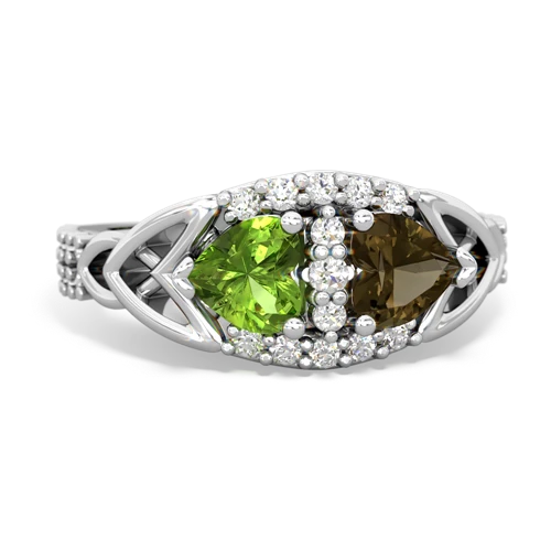 peridot-smoky quartz keepsake engagement ring