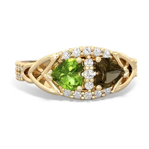 peridot-smoky quartz keepsake engagement ring