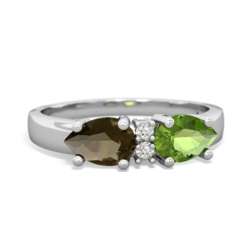 peridot-smoky quartz timeless ring