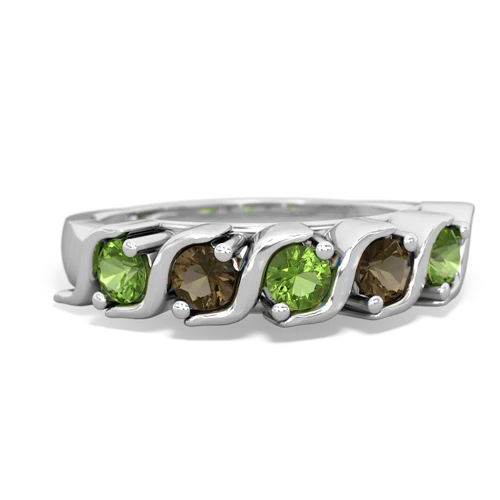 peridot-smoky quartz timeless ring