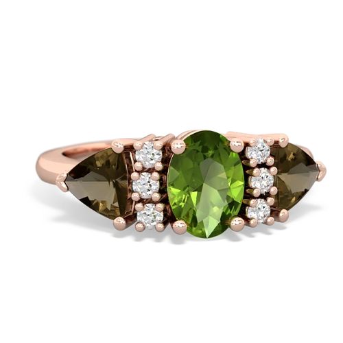 peridot-smoky quartz timeless ring