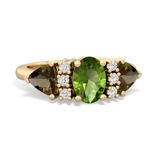 peridot-smoky quartz timeless ring