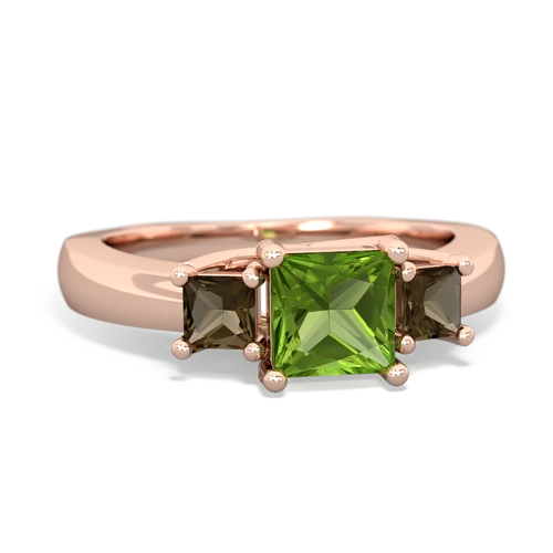 peridot-smoky quartz timeless ring