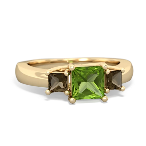 peridot-smoky quartz timeless ring