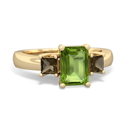 peridot-smoky quartz timeless ring