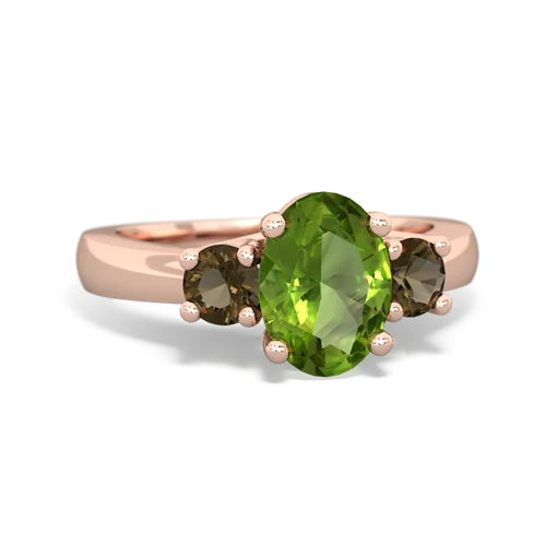 peridot-smoky quartz timeless ring