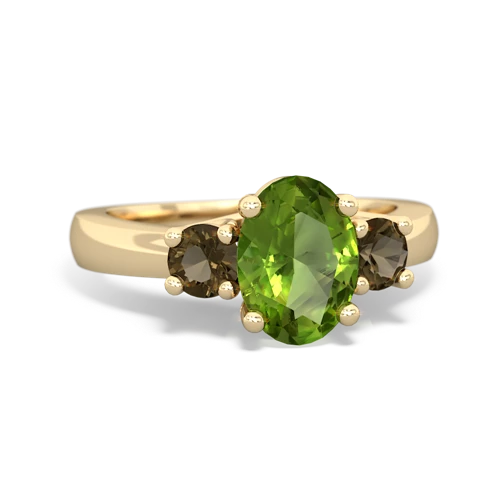 peridot-smoky quartz timeless ring