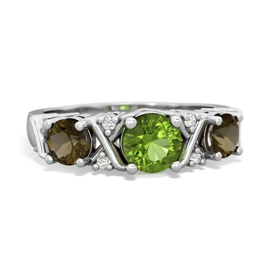 peridot-smoky quartz timeless ring