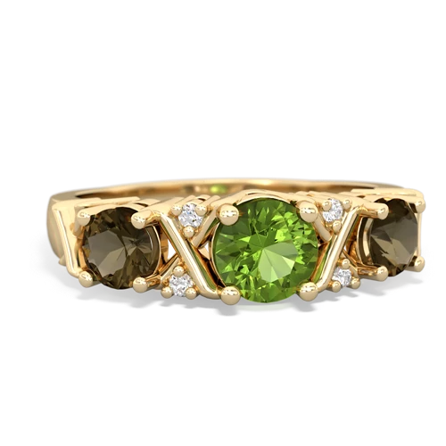 peridot-smoky quartz timeless ring