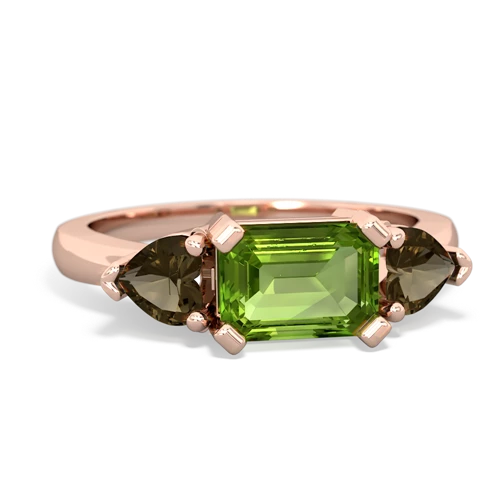 peridot-smoky quartz timeless ring