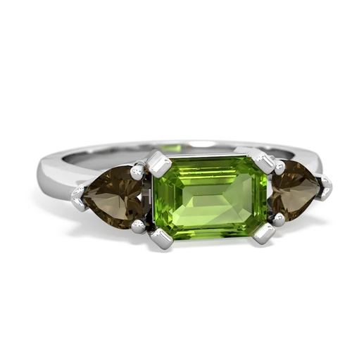 peridot-smoky quartz timeless ring