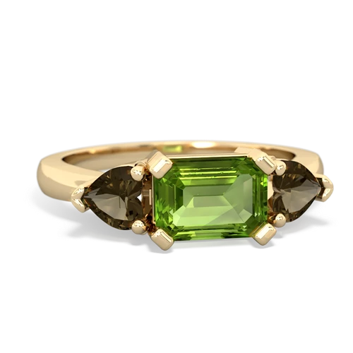 peridot-smoky quartz timeless ring