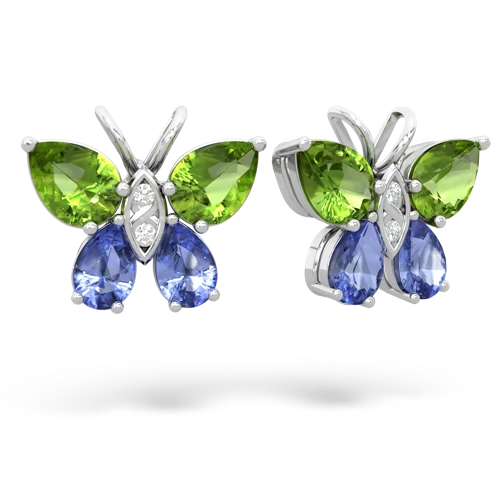 peridot-tanzanite butterfly earrings