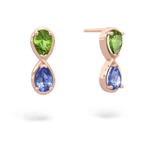 peridot-tanzanite infinity earrings