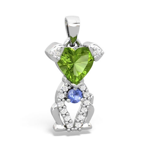 peridot-tanzanite birthstone puppy pendant