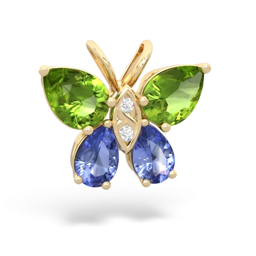 peridot-tanzanite butterfly pendant