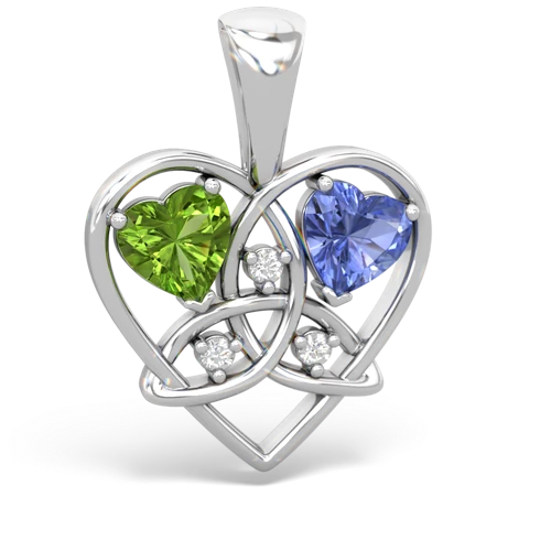 peridot-tanzanite celtic heart pendant