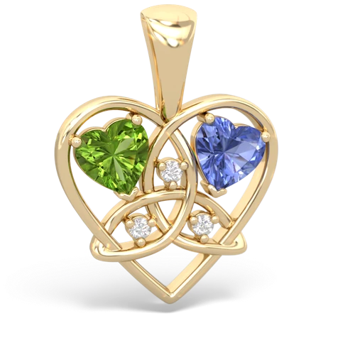 peridot-tanzanite celtic heart pendant