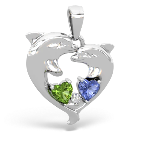 peridot-tanzanite dolphins pendant