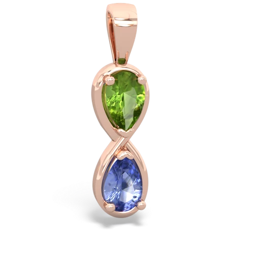 peridot-tanzanite infinity pendant