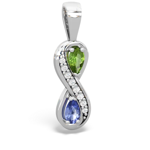 peridot-tanzanite keepsake infinity pendant