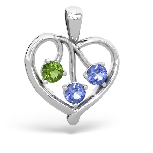 peridot-tanzanite love heart pendant