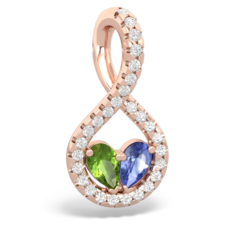 peridot-tanzanite pave twist pendant