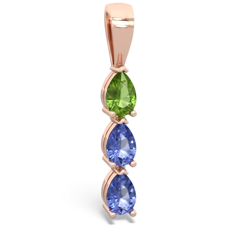 peridot-tanzanite three stone pendant