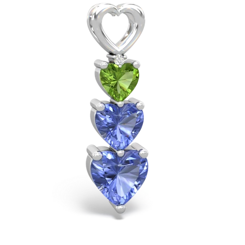 peridot-tanzanite three stone pendant