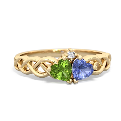 peridot-tanzanite celtic braid ring