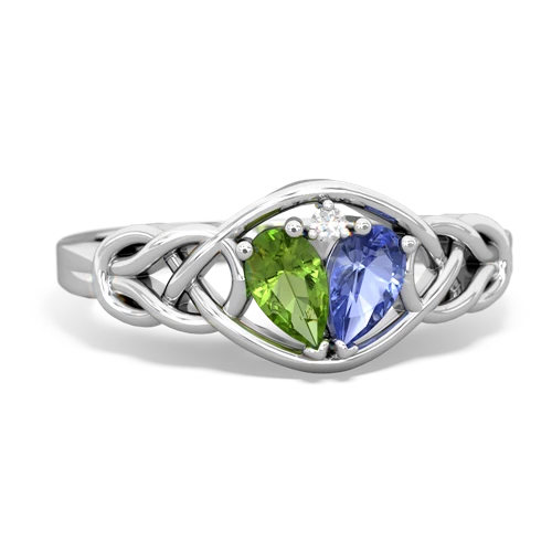 peridot-tanzanite celtic knot ring