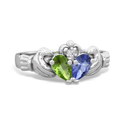 peridot-tanzanite claddagh ring