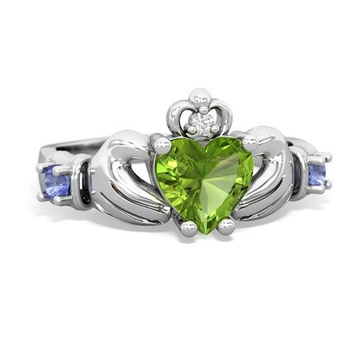 peridot-tanzanite claddagh ring