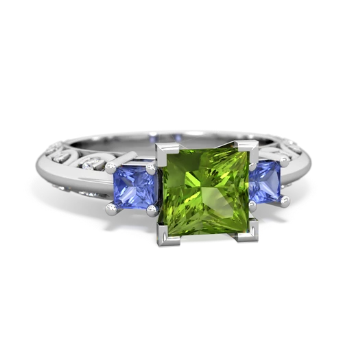 peridot-tanzanite engagement ring