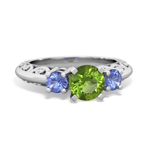 peridot-tanzanite engagement ring