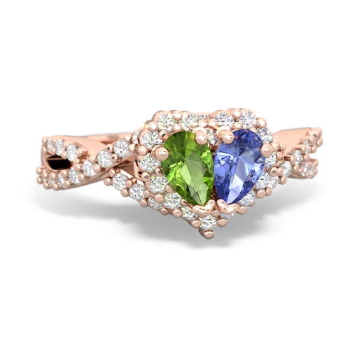 peridot-tanzanite engagement ring