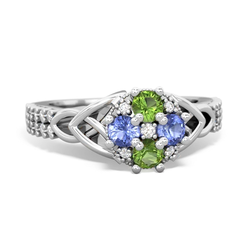 peridot-tanzanite engagement ring