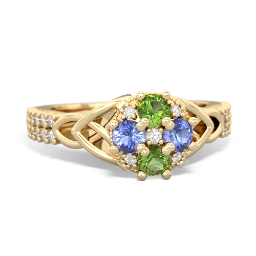 peridot-tanzanite engagement ring