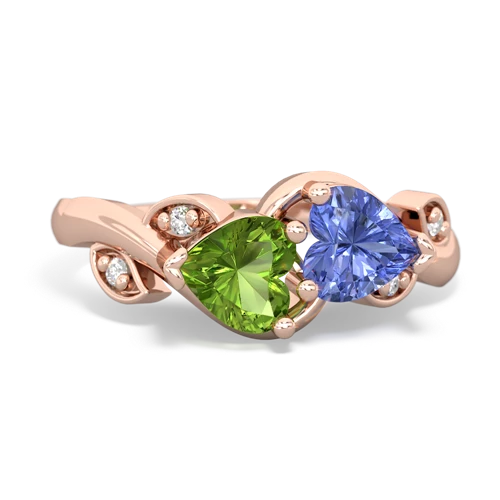 peridot-tanzanite floral keepsake ring