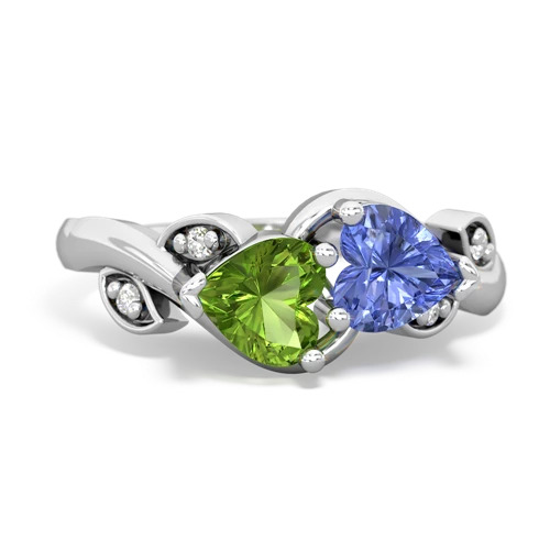 peridot-tanzanite floral keepsake ring