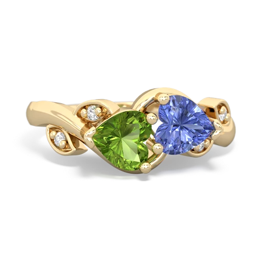 peridot-tanzanite floral keepsake ring