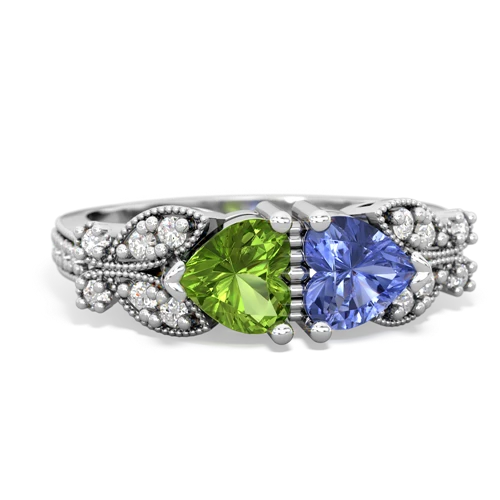 peridot-tanzanite keepsake butterfly ring