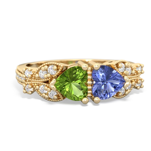 peridot-tanzanite keepsake butterfly ring