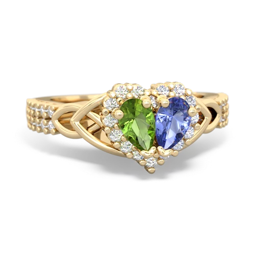 peridot-tanzanite keepsake engagement ring