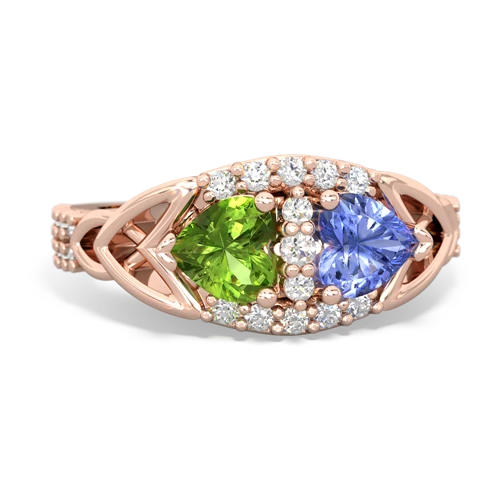 peridot-tanzanite keepsake engagement ring