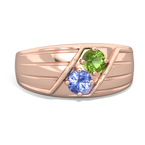 peridot-tanzanite mens ring