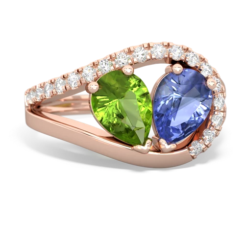 peridot-tanzanite pave heart ring