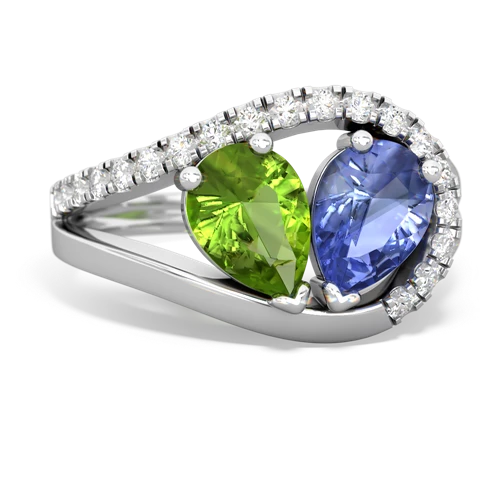 peridot-tanzanite pave heart ring