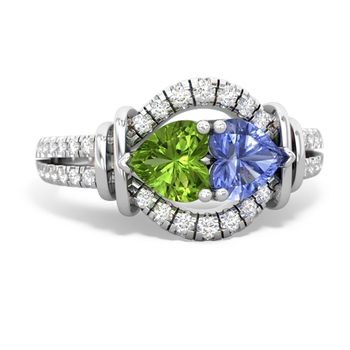 peridot-tanzanite pave keepsake ring